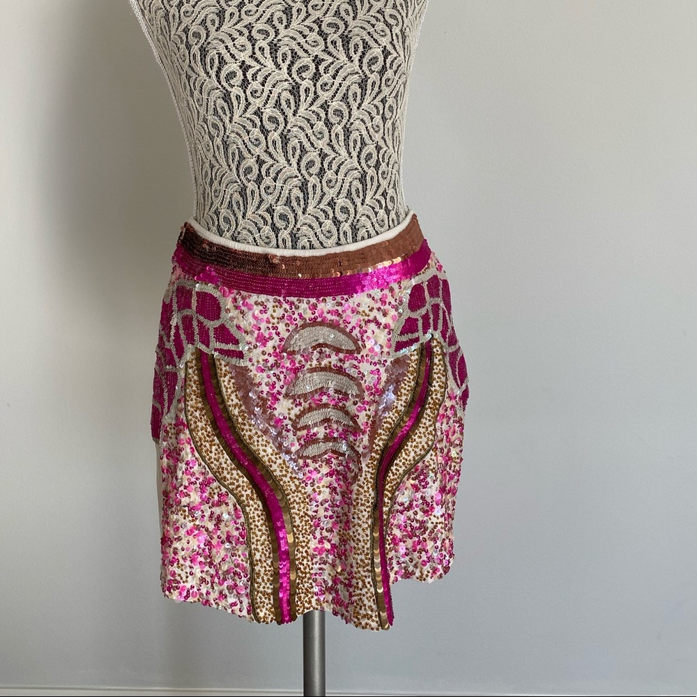 Multicolored Sequence Mini Skirt - image 3